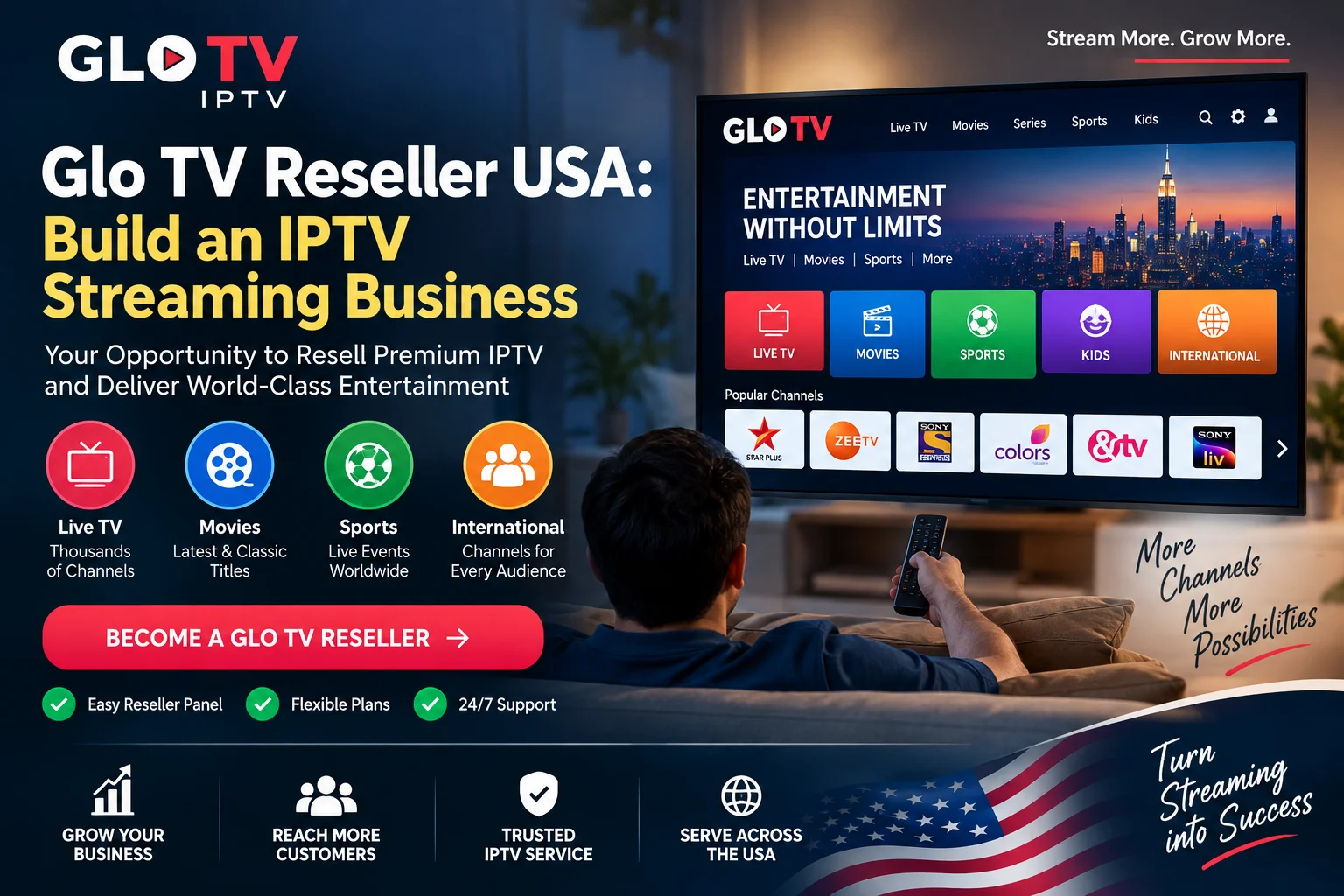 Glo TV Reseller USA Build an IPTV Streaming Business Glo TV Reseller USA: Build an IPTV Streaming Business