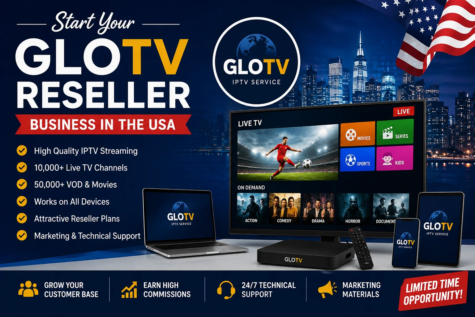 Start Your GloTV Reseller Business in the USA Start Your GloTV Reseller Business in the USA